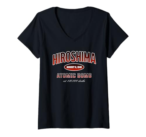 Damen Hiroshima Atomic Bomb August 6,1945 Don't Forget T-Shirt mit V-Ausschnitt von JC T-Shirts