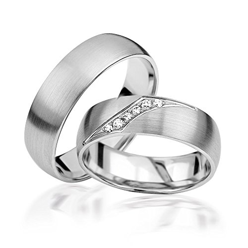 2x Platin Eheringe Partnerringe Trauringe Verlobungsringe inkl. Gravur und Steine PTJC26-600 von JC Trauringe