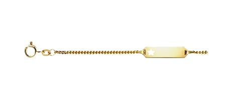 Baby- & Kinder ID-Armband Goldarmband mit Stern 333 Gold 14 cm I Panzer Armband mit Gravur Taufarmband Gold Namensarmband mit Namen Kinderschmuck | Nickelfrei | Made in Germany I 5.56059STERN von JC Trauringe