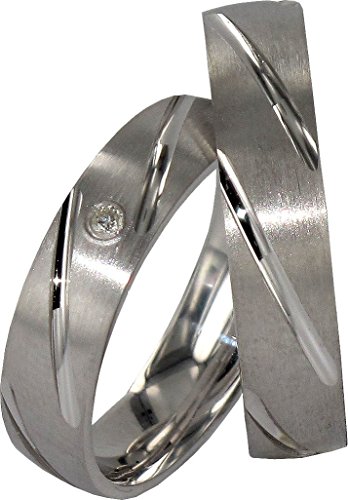 JC SILBER EHERINGE 925 STERLING TRAURINGE MIT ZIRKONIA A05 (PAARPREIS) von JC Trauringe