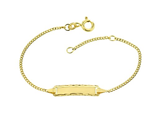 JC Schmuck 333 Gold Baby ID-Armband Kinder Goldarmband 14 cm I Armband mit Gravur Panzerflach Taufarmband Gold Namensarmband I Babyarmband mit Namen I Kinderschmuck made in Germany I 5.56549 von JC Trauringe