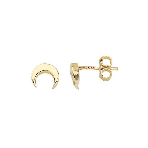 JC Schmuck | Damen und Kinder Halbmond Ohrringe Ohrstecker in 585 Gelbgold Mond Kinderschmuck Taufgeschenk Geschenkideen für Kinder | 8416 von JC Trauringe