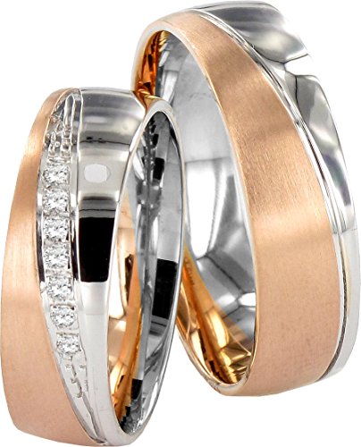 JC TRAURINGE 2 HEARTS COLLECTION 585er EHERINGE 14 KARAT ROT- & WEIßGOLD J135 von JC Trauringe