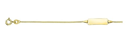 JC Trauringe Baby- & Kinder ID-Armband Goldarmband 585 Gold 14 cm I Panzerflach Armband mit Gravur Taufarmband Gold Namensarmband mit Namen Kinderschmuck | Nickelfrei | Made in Germany I 5.56030 von JC Trauringe