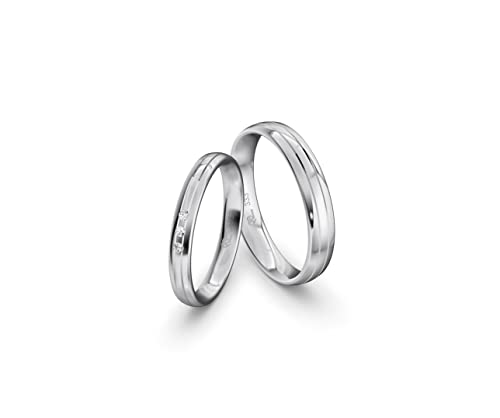 JC Trauringe Gold 333 Paarpreis Poliert I Traumhafte Eheringe I Einzigartige Partnerringe Weißgold mit Gravur in edler Schatulle I 2 Hochzeitsringe Damenringmit Steinen & Herrenring I ICT12 von JC Trauringe