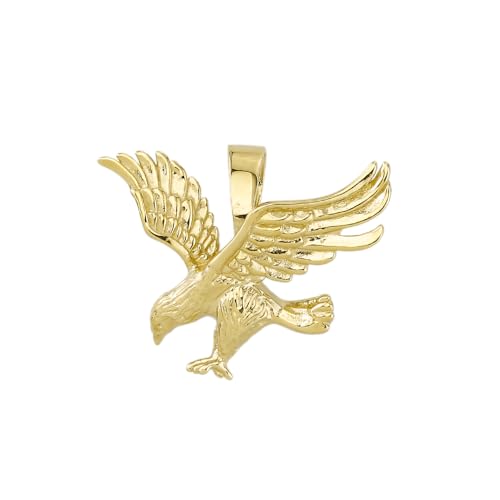 JC Trauringe Gold Anhänger Adler in Echt 585 Gold klassische, schlichte Vogel Greif Goldanhänger Goldschmuck Damen Schmuck in Gelbgold Kettenanhänger inkl. Schmucketui 8601 von JC Trauringe