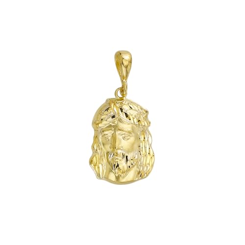 JC Trauringe Gold Anhänger Jesuskopf in Echt 585 Gold klassische, schlichte Jesus Christus Kopf Goldanhänger Goldschmuck Unisex Herren Schmuck Kettenanhänger in Gelbgold inkl. Schmucketui 8594 von JC Trauringe