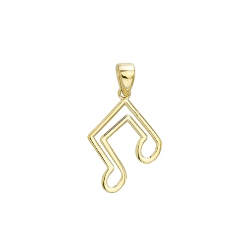 JC Trauringe Gold Anhänger Musik Note in Echt 585 Gold klassische, schlichte Musiknote Goldanhänger Goldschmuck Damen Schmuck Kettenanhänger in Gelbgold inkl. Schmucketui 8539 von JC Trauringe