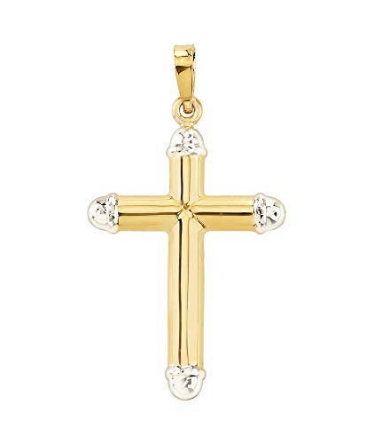JC Trauringe Goldanhänger Kreuz in 375 Bicolor Kettenanhänger Damen Schmuck Anhänger Gold 8109 von JC Trauringe