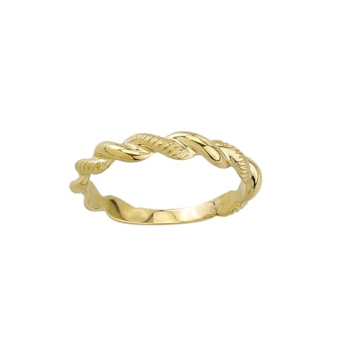JC Trauringe Goldring Schmuckring geflochten in Echt 585 Gold klassische, schlichte Damenringe Damen Schmuck in Gelbgold inkl. Schmucketui 8621 von JC Trauringe