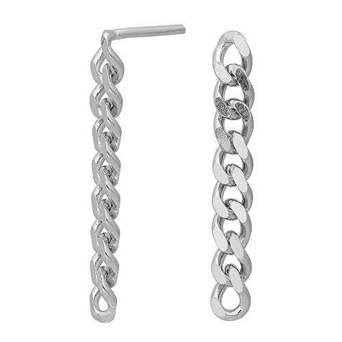 JC Trauringe Ohrhänger Ohrstecker Panzerkette Damen Ohrringe Paar 925 Sterling Silber 325 680-Silber von JC Trauringe