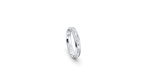 JC Trauringe Silber 925 Einzelring Ehering I Wedding Rings | Verlobungs-ring | Partnerring mit Gravur in edler Schatulle 1 Hochzeitsring Damenring mit Zirkonia Steine STL43 von JC Trauringe