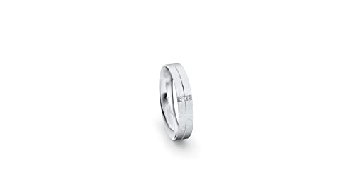 JC Trauringe Silber 925 Einzelring Ehering I Wedding Rings | Verlobungs-ring | Partnerring mit Gravur in edler Schatulle 1 Hochzeitsring Damenring mit Zirkonia Steine STL51 von JC Trauringe