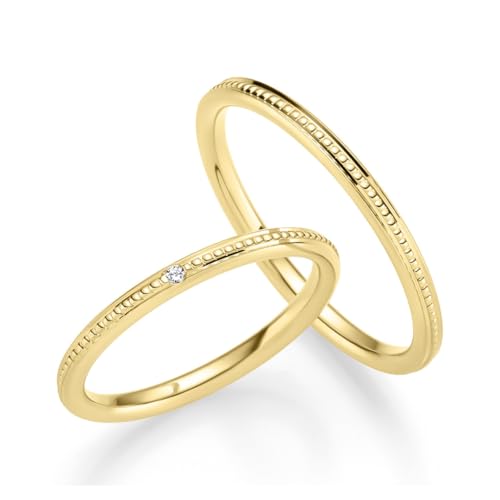 JC Trauringe aus 333er Gelbgold | Paar-Preis Ehe-Ringe mit kostenfreier Gravur I Partnerringe Hochzeitsringe Verlobungsringe 2 mm breit inkl. Etui-Box I Damen-Ring mit Stein JCKM01 (Gelbgold) von JC Trauringe