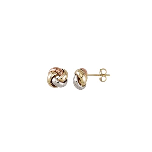 Ohrstecker Ohrringe Knoten in Echt 585 Gold klassische, schlichte Ohrringe Ohrschmuck Damen Schmuck Goldstecker in Tricolor inkl. Schmucketui | JC Trauringe 8844 von JC Trauringe