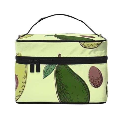 Banana Leaves Damen Make-up Tasche - Tragbare Reise Kosmetiktasche für Alltagsgegenstände, Avocadofrucht, Einheitsgröße von JCAKES