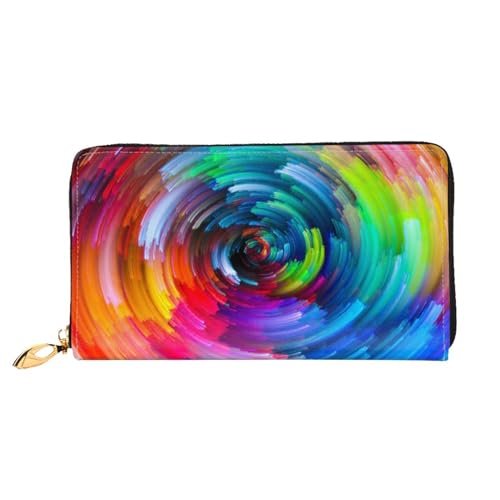 Bunte Regenbogenspirale Leder Geldbörse Herren Geldbörsen Frauen Geldbörsen Reisebrieftasche Brieftaschen für Männer Geldbörse für Frauen Herren Leder Geldbörse Personalisierte Geldbörsen für Männer, von JCAKES