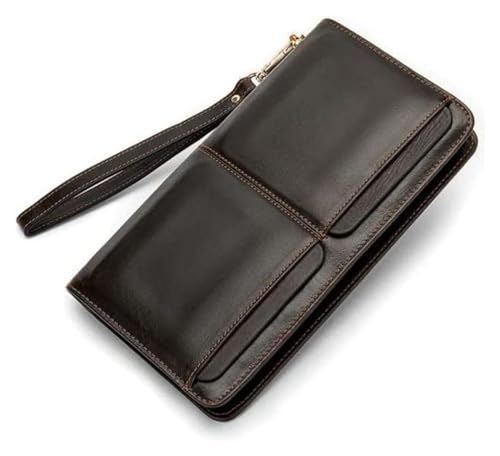 Geldbörsen Brieftasche, Kartenhalter, großes Fassungsvermögen, Leder-Geldbörsen mit Wristlet-Clutch, Unisex-Reißverschluss, Business-Münzengeldbörsen, in denen mehrere Münzen aufbewahrt werden können von JCAKES