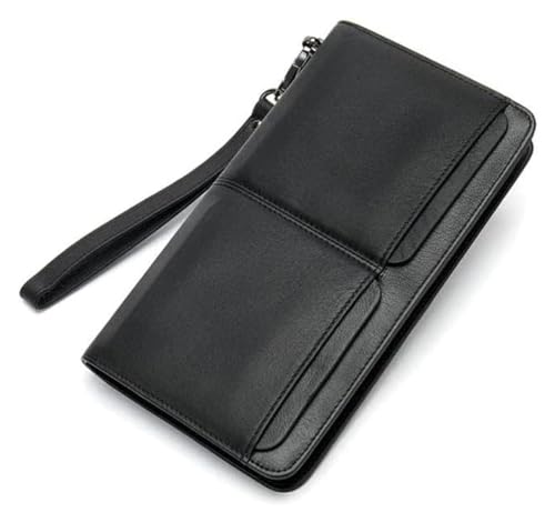 Geldbörsen Brieftasche, Kartenhalter, großes Fassungsvermögen, Leder-Geldbörsen mit Wristlet-Clutch, Unisex-Reißverschluss, Business-Münzengeldbörsen, in denen mehrere Münzen aufbewahrt werden können von JCAKES