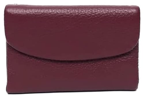 Geldbörsen Brieftasche Kurze Damen-Geldbörse aus Leder, klassisch, dreifach faltbar, Kartenhalter, einfache Klappe, mit Schnappverschluss, Münzgeldbörsen, neues Münzfach, reißfest Einfach ( Color : Pu von JCAKES