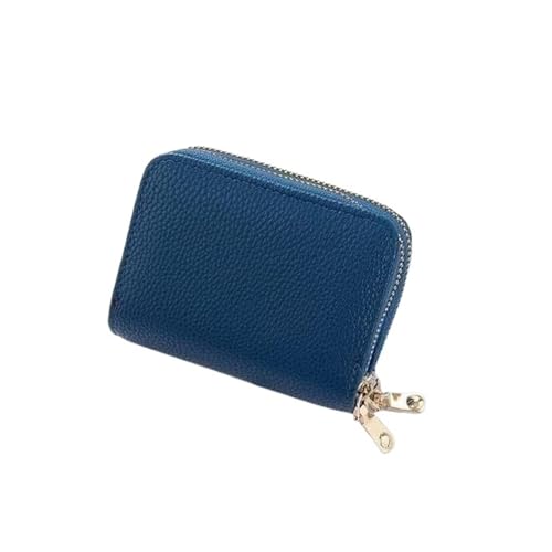 Geldbörsen Damen-Geldbörse aus Leder, großes Fassungsvermögen, kurzer Kartenhalter, multifunktionale Aufbewahrung, Münzfach, ultradünne Kreditkarten-Geldbörsen Einfach ( Color : Blue-1 , Size : 8x11cm von JCAKES