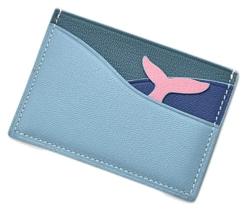 Geldbörsen Geldbörse Damen Schaf Damen Leder Geldbörse Tragbarer Kartenhalter Vintage Mini Münzgeldbörsen Kurzer Stil Münzfach Reißfest Einfach (Color : Blue) von JCAKES