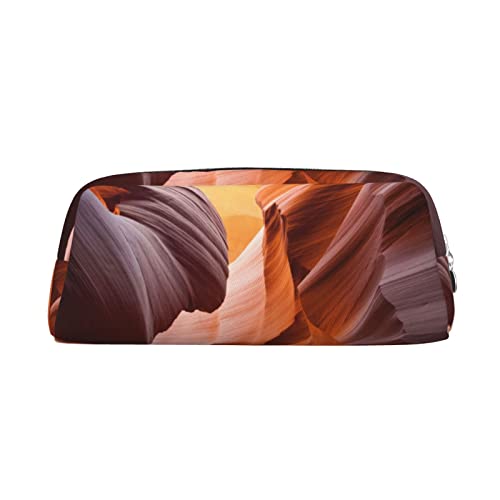 JCAKES Antelope Canyon Leder Federmäppchen Federtasche für Mädchen Mäppchen Jungen Klein Federmäppchen Personalisiert Federmäppchen Aufbewahrungstasche Kosmetiktasche, silber, Einheitsgröße, von JCAKES