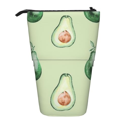 JCAKES Avocado Muster Stehend Federmäppchen Niedliches Muster Federmäppchen - Erweiterbare Make-up-Tasche Pop-Up Büro Schreibwaren Organizer Kosmetiktasche Daily Essentials Aufbewahrungstasche, von JCAKES