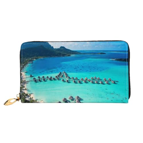 JCAKES Beauty Beach Ledergeldbörse Herren Geldbörsen Frauen Geldbörsen Reisebrieftasche Brieftaschen für Männer Geldbörse für Frauen Herren Ledergeldbörse Personalisierte Geldbörsen für Männer, Beauty von JCAKES