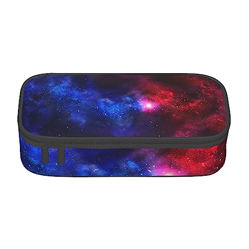 JCAKES Federmäppchen Groß, Rot Blau Galaxy Big Capacity Pencilcase mit Fächern, Bleistift Stifteetui Tasche, Federmäppchen für Mädchen Jungen, Schwarz , Einheitsgröße, Taschen-Organizer von JCAKES