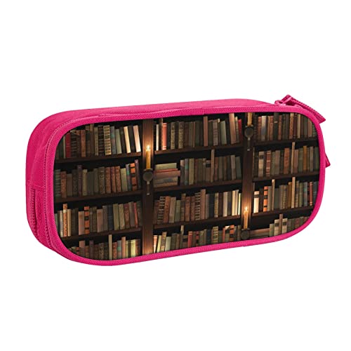 JCAKES Federmäppchen mit großem Fassungsvermögen, Bücherraum, Bibliothek, Stifttasche, Schreibwaren-Beutel, Organizer mit Fach, für Mädchen und Jungen, schwarz, blau, rosa, rose, Einheitsgröße, von JCAKES