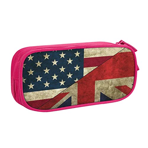 JCAKES Federmäppchen mit großem Fassungsvermögen, Motiv: USA-Flagge, Schreibwaren-Beutel, Organizer mit Fach, für Mädchen und Jungen, schwarz, blau, rosa, rose, Einheitsgröße, Taschen-Organizer von JCAKES