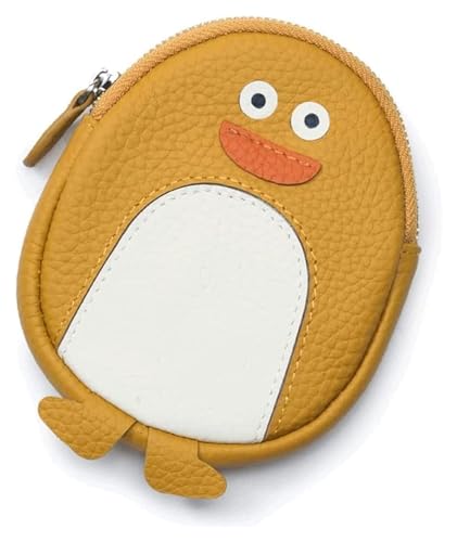 JCAKES Geldbörsen Brieftasche Damen Ledergeldbörse Tragbarer Multifunktions-Kartenhalter Pinguin-Münzgeldbörsen Schlanke Münztasche mit großer Kapazität Unisex Einfach (Color : Yellow) von JCAKES