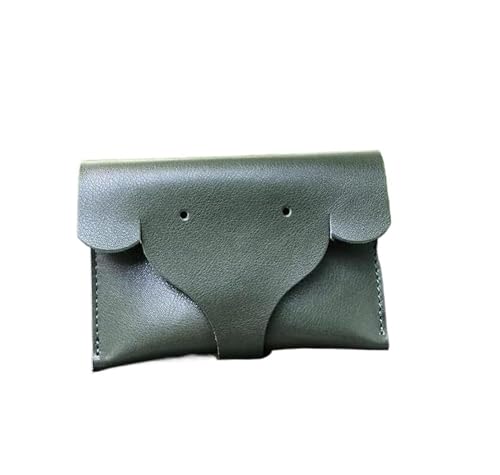 JCAKES Geldbörsen Brieftasche Manuelle Leder Geldbörse Große Kapazität ID Karte Kartenhalter Unisex Mode Münzfach Münzgeldbörsen Reißfest Einfach (Color : Green, Size : 3.3 * 4.7in) von JCAKES