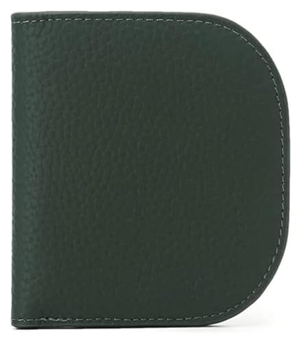 JCAKES Geldbörsen Brieftasche Neue Damen-Geldbörse aus Leder, schlank, einfach, Kartenhalter, tragbare Schnalle, Münzgeldbörsen, 6 Kartenfächer, reißfest Einfach (Color : Dark Green) von JCAKES