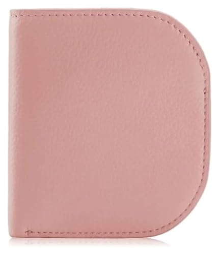 JCAKES Geldbörsen Brieftasche Neue Damen-Geldbörse aus Leder, schlank, einfach, Kartenhalter, tragbare Schnalle, Münzgeldbörsen, 6 Kartenfächer, reißfest Einfach (Color : Pink) von JCAKES