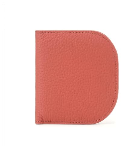 JCAKES Geldbörsen Brieftasche Neue Damen-Geldbörse aus Leder, schlank, einfach, Kartenhalter, tragbare Schnalle, Münzgeldbörsen, 6 Kartenfächer, reißfest Einfach (Color : Watermelon Red) von JCAKES