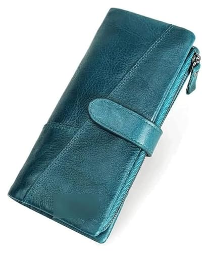 JCAKES Geldbörsen Brieftasche Neue Damen-Leder-Geldbörse, Langer Stil, großes Fassungsvermögen, Kartenhalter, klassisches Münzfach, Unisex-Geldbörsen Einfach (Color : Blue, Size : 9x19cm) von JCAKES