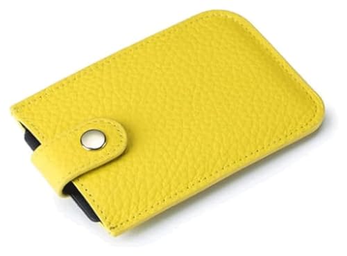 JCAKES Geldbörsen Geldbörse Damen Leder Geldbörse Mini Kartenhalter All in One Universelle Münzbörsen Unisex Einfache Münztasche Reißfest Einfach (Color : Lemon Yellow-1) von JCAKES