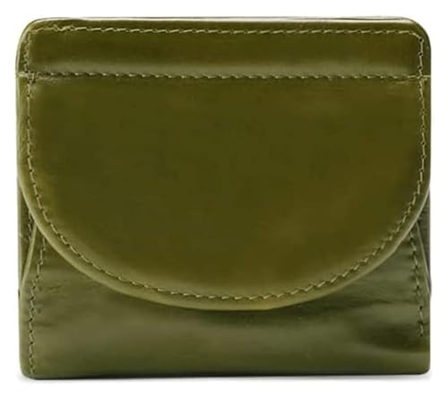 JCAKES Geldbörsen Geldbörse Damen Ledergeldbörse Tragbarer RFID-Kartenhalter Bifold Kurze Münzgeldbörsen Unisex Münzfach Reißfest Einfach (Color : Green, Size : 3.7 * 4.1in) von JCAKES