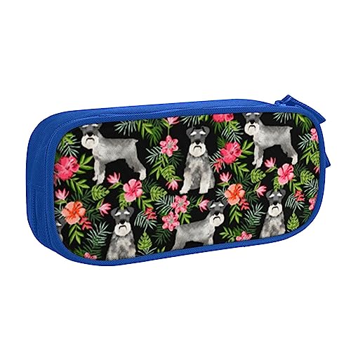 JCAKES Große Kapazität Federmappe, Schnauzer Bleistift Stift Tasche Schreibwaren Pouch Organizer mit Fach Pencase für Mädchen und Jungen, Schwarz Blau Rosa, blau, Einheitsgröße, Taschen-Organizer von JCAKES