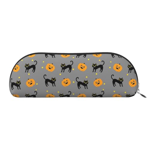 JCAKES Halloween Leder Federmäppchen Federmäppchen für Mädchen Mäppchen Jungen Federtaschen Kleine Federbox Personalisierte Federmäppchen Kosmetiktaschen, silber, Einheitsgröße, Taschen-Organizer von JCAKES