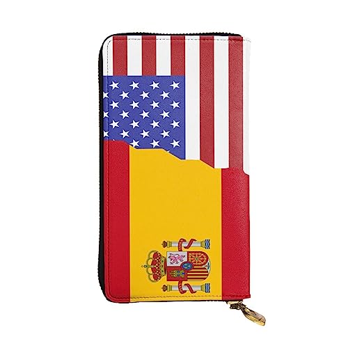 JCAKES Leder Lange Tasche Brieftasche Amerikanische Spanien Flagge Karte Brieftasche Leder Brieftaschen Reise Brieftasche Brieftaschen, Kartenetuis & Geld Organisatoren, Schwarz , Einheitsgröße, von JCAKES