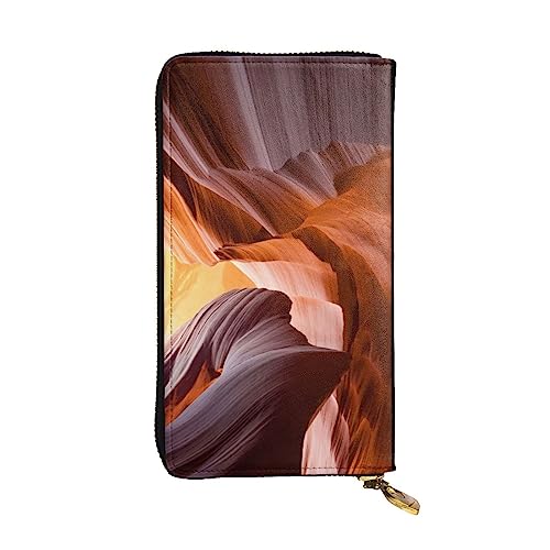 JCAKES Leder Lange Tasche Brieftasche Antelope Canyon Kartenbrieftasche Leder Brieftaschen Reise Brieftasche Brieftaschen, Kartenetuis & Geld Organizer, Schwarz , Einheitsgröße, Modern von JCAKES