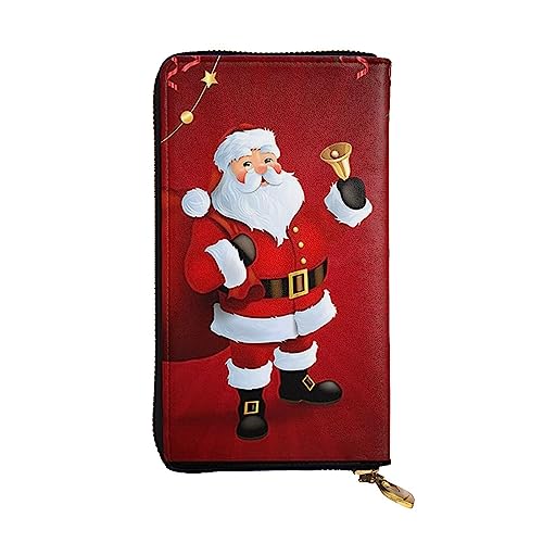 JCAKES Leder Lange Tasche Brieftasche Nette Weihnachtsmann Karte Brieftasche Leder Brieftaschen Reise Brieftasche Brieftaschen, Kartenetuis & Geld Organisatoren, Schwarz , Einheitsgröße, Modern von JCAKES