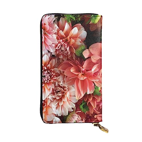 JCAKES Leder Lange Tasche Brieftasche Pfingstrose Blumen Karte Brieftasche Leder Brieftaschen Reise Brieftasche Brieftaschen, Kartenetuis & Geld Organisatoren, Schwarz , Einheitsgröße, Modern von JCAKES