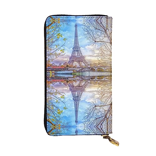 JCAKES Leder Lange Tasche Brieftasche Tower Card Wallet Leder Brieftaschen Reise Brieftasche Brieftaschen, Kartenetuis & Geld Organizer, Schwarz , Einheitsgröße, Modern von JCAKES