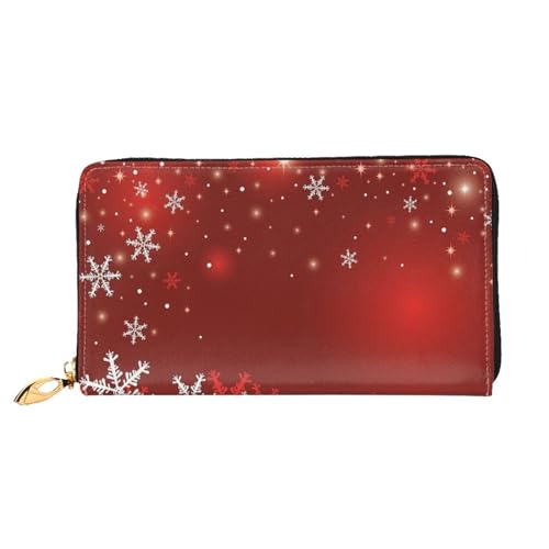 JCAKES Ledergeldbörse für Damen, lange Geldbörse, Reißverschluss, Handy-Kartenhalter, Kreditkartenetui, Münzorganizer, Geldbörse, Clutch, Taschen für Damen und Herren, goldener Glitzer-Weihnachtsbaum, von JCAKES