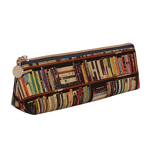 JCAKES Ordentlich Bücherregal Leder Dreieck Bleistift Fall Dreieck Leder Schreibwaren Organizer Bleistift Fällen Aufbewahrungstasche Kosmetiktasche, weiß, Einheitsgröße, Taschen-Organizer von JCAKES