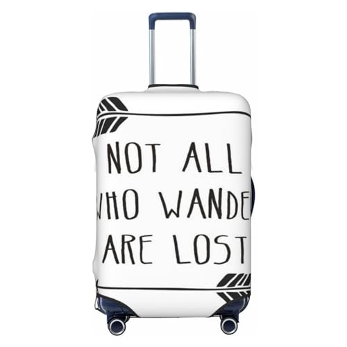 JCAKES Pizza 3D Gepäckabdeckung, Personalisierte Gepäckabdeckungen Trolley Case Protector, Fashion Printed Washable Elastic Travel Suitcase Cover, 45.72-81.28cm, Not All Who Wander Are Lost, L von JCAKES